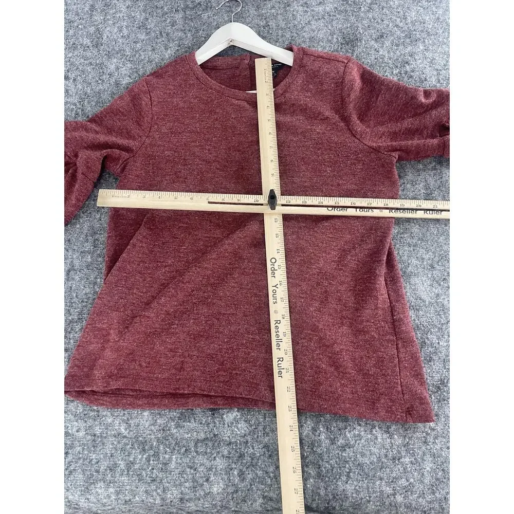 Lucky Brand Sweater Women Large Red Bell Sleeve Pullover Sweatshirt A9